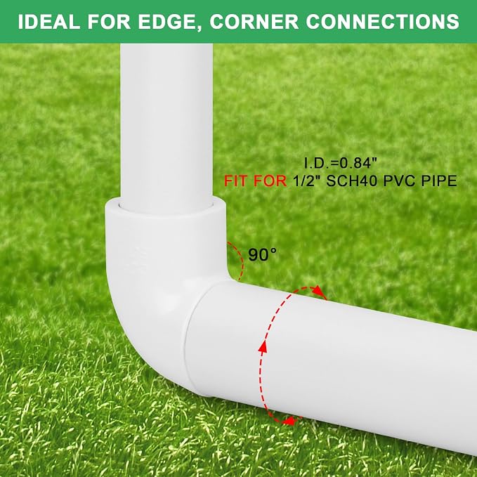 12Pack 1/2" Slip x Male Thread 90 Degree PVC Elbow Pipe Fittings, Furniture - Image 3