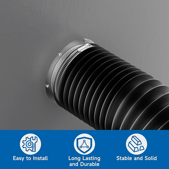 Hon&Guan 4 Inch Duct Connector Flange, Metal Dryer Vent Flange - Image 4