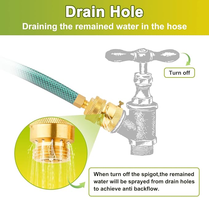 6-Pack Hose Bib Vacuum Breaker, 3/4 Inch GHT Backflow Preventer | Solid Brass - Image 4