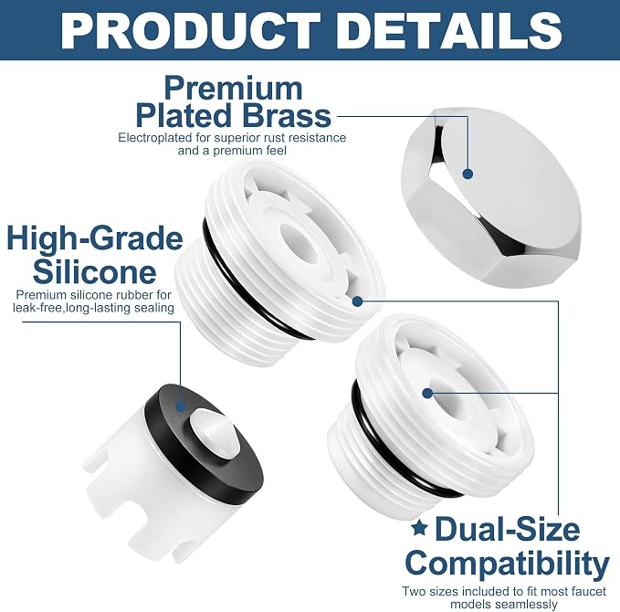 2 Pack Outdoor Faucet Repair Kit, Brass Vacuum Breaker Repair Kit Fit 2 Sizes - Image 4