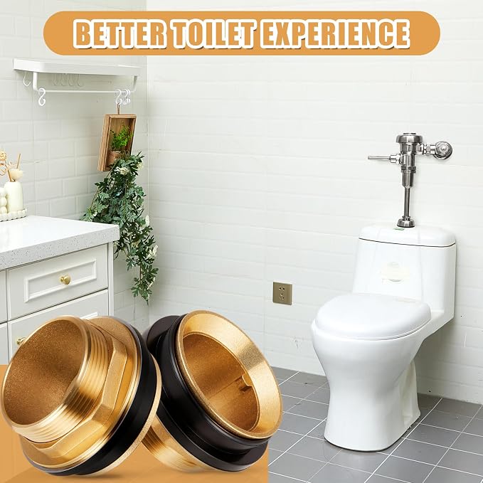 Zonon 3 Pcs 2 Inch 100% Brass Closet Spud Urinal Spud Flush Valve Parts - Image 5