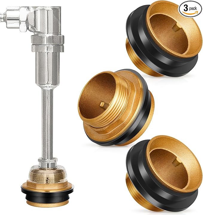 Zonon 3 Pcs 1-1/2 Inch 100% Brass Closet Spud Urinal Spud Flush Valve Parts by Zonon