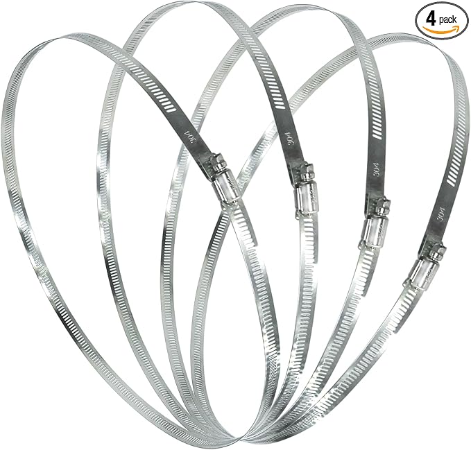 4Pcs 23.6-Inch/600mm Large Hose Clamps Stainless Steel | Adjustable Worm Gear by WelcometotheTEXNINC