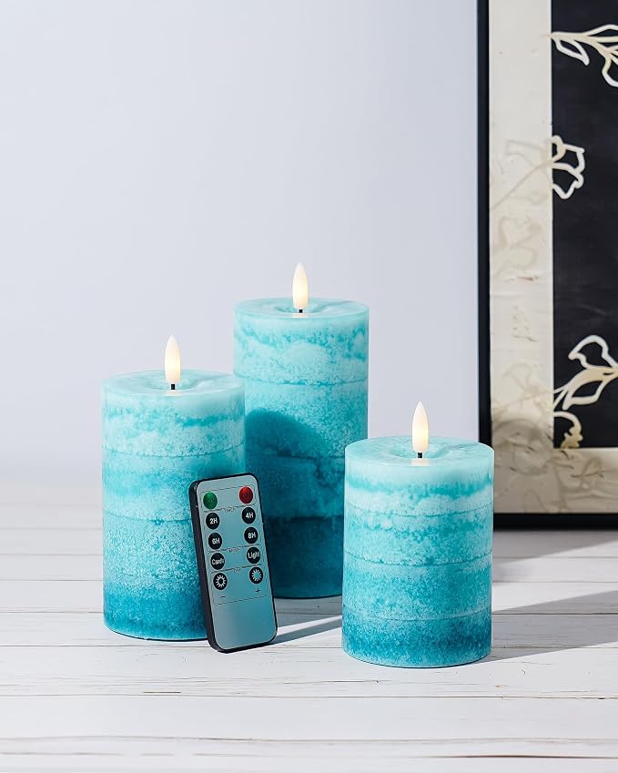 Stmarry Gradient Teal Flameless Candles - Image 8