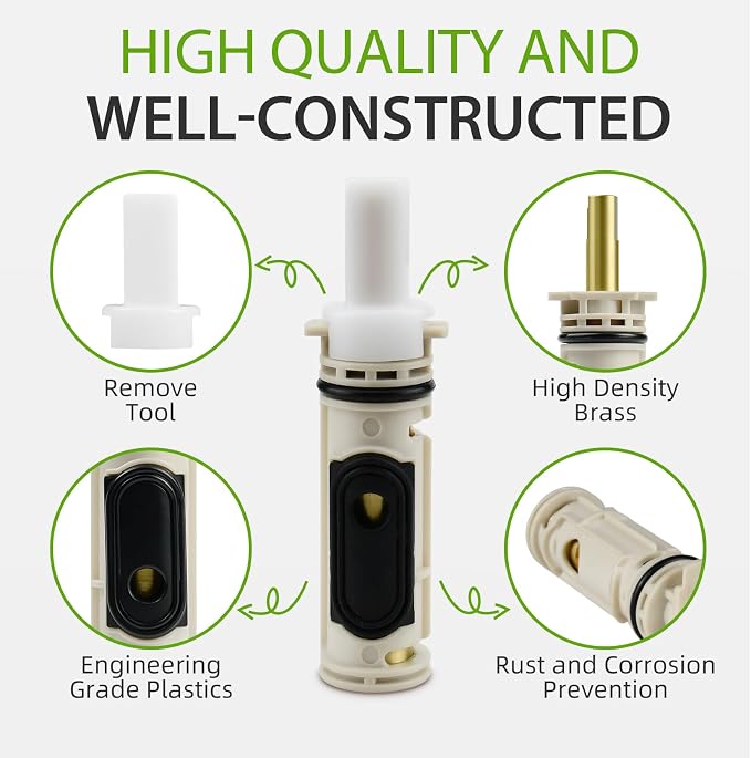 1222 Replacement Cartridge Kit for Moen One Handle Posi Temp Faucet, Compatible - Image 2