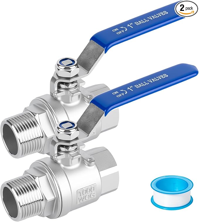 1 inch Ball Valve 2 Pack Full Port Male x Female NPT Thread Shut Off Valve | by SKLSSVF