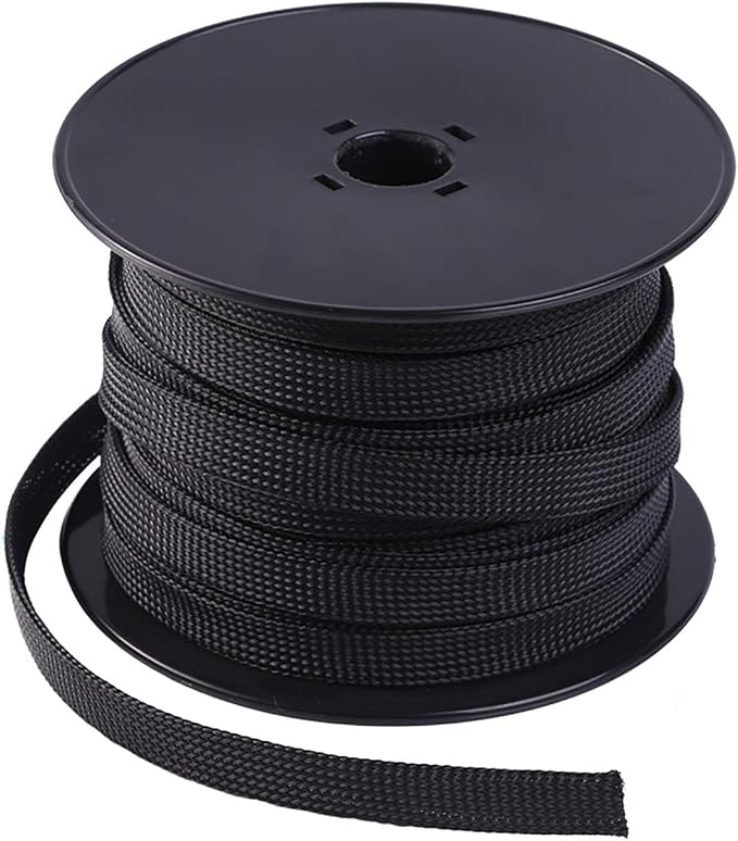 Keco 100ft – 1/8 inch PET Expandable Braided Cable Sleeve – Wire Sleeving by KECO