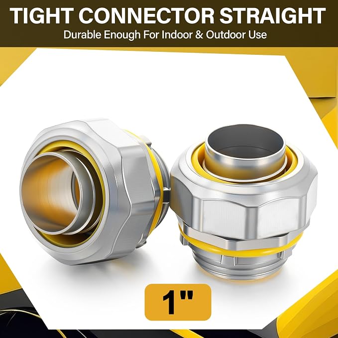 Gisafai 5 Pcs Liquid Tight Connector Straight Insulated Zinc Die Cast Metal - Image 5