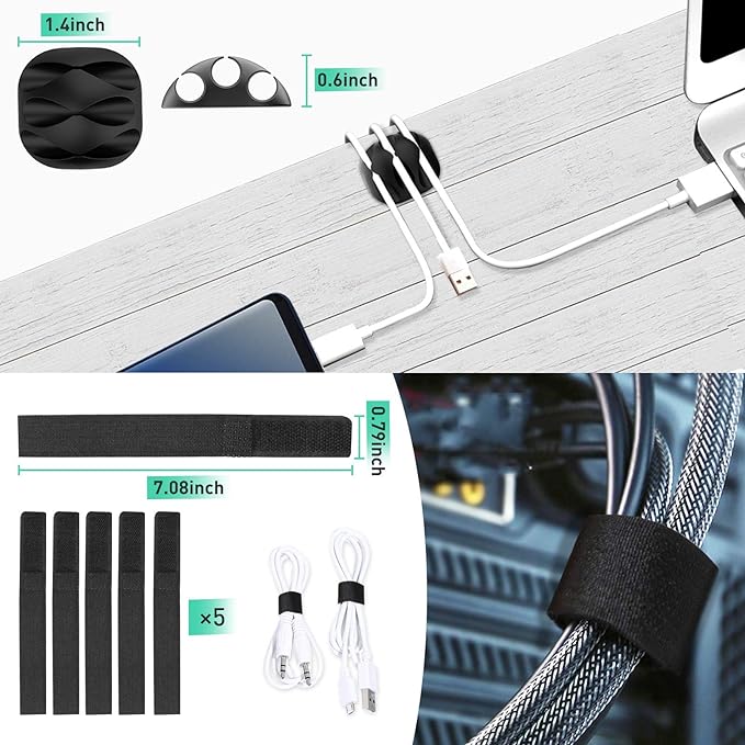 ENONCI Cable Raceway 77in Wire Covers Under Desk Cable Management 5-Pack | - Image 4