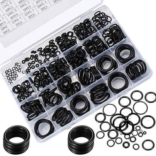 360 Pcs O Ring Assortment Kit, Rubber Washer Orings, Automotive, Air Gas by MUZHUPGUZ