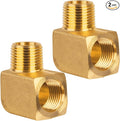 90 Degree Elbow, 3/8" NPT Male × 3/8" NPT Female Brass Pipe Fitting, Barstock by KAINGA