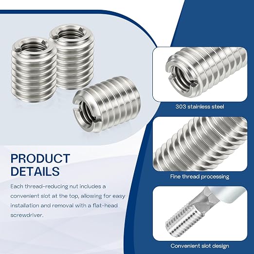 10Pcs Thread Adapter Sleeve Reducing Nut, M10 M to M8 F, 12mm Length | M10 x - Image 4