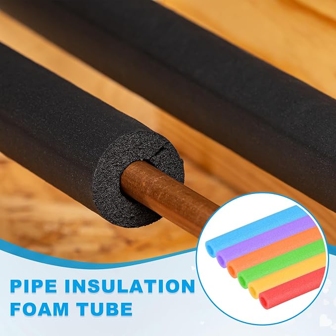 PATIKIL Pipe Insulation Foam Tube Foam Pipe Tubing Covers Tea Green 2Pcs | 1" - Image 4