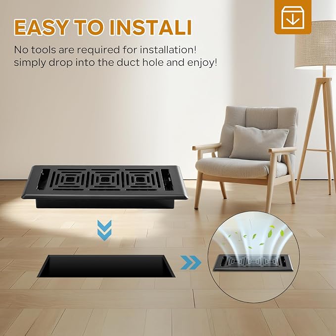 Floor Register 6x14, Heavy Duty Steel Walkable Floor Vent Covers, Adjustable - Image 6