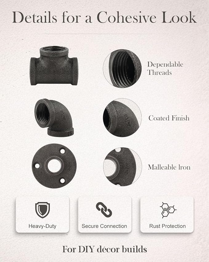 60 Pack 3/4 Inch Cast Iron Pipe Fittings - Image 5