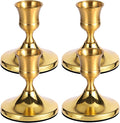 4 Pcs Brass Gold Taper Candle Holders, Vintage Metal Candlestick Holders Set by NCJXWZ
