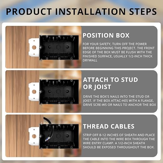 3-Gang Extra Deep PVC Black Electrical Box Adjustable, 49 Cubic Inch – Fire - Image 5
