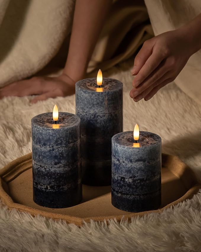 Stmarry Gradient Navy Blue Flameless Candles - Image 4