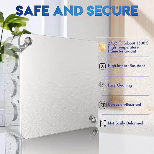 8Pcs Metal Junction Box Cover Plates, 4x4 Inch Square Electrical Box Cover Plate - Image 4