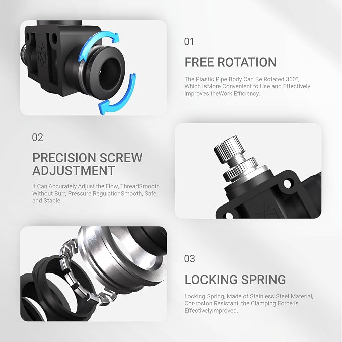1/4 Push To Connect Valve, Shut Off Air Flow Control Fittings | Pneumatic - Image 4