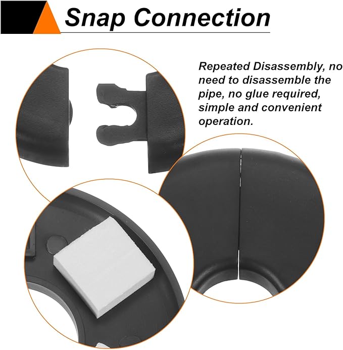 HARFINGTON 2pcs Wall Split Flange 78mm/3.1" Self-Adhesive Plumbing Cover Plates - Image 4