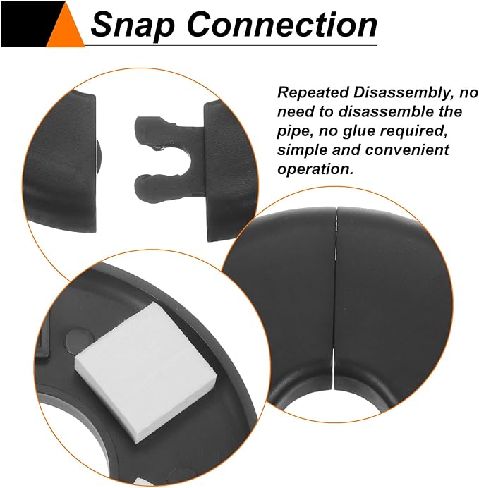 HARFINGTON 2pcs Wall Split Flange 51mm/2" Self-Adhesive Plumbing Cover Plates - Image 4