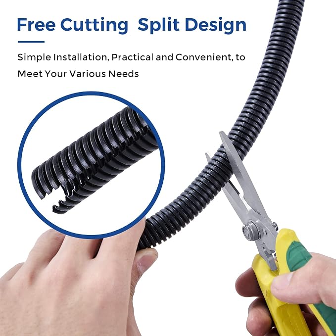 Wire Loom 1/4 inch 10ft, Split Loom, Outdoor Cord Protector | Flexible Wire - Image 2