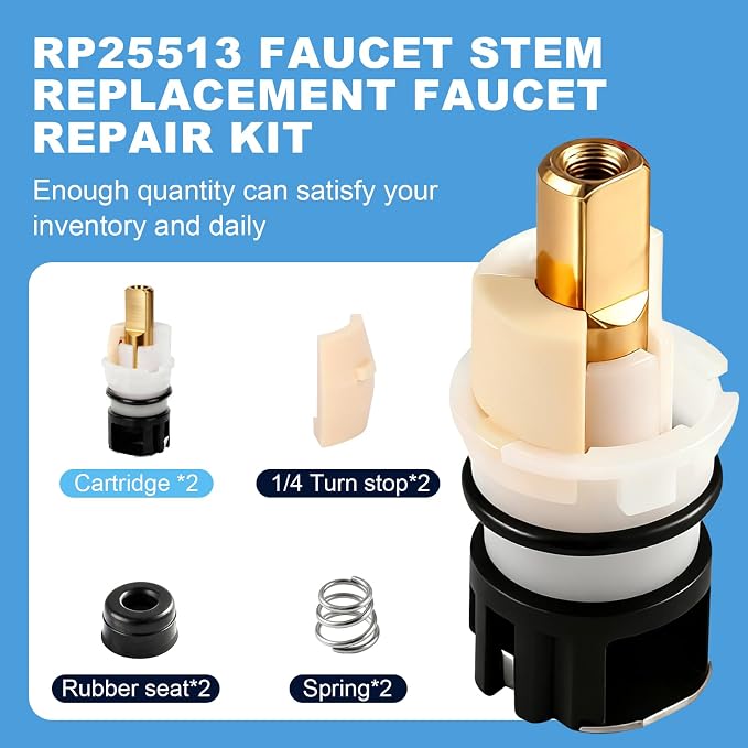 2 Pack RP25513 Faucet Cartridge Fits Delta 2 Handle Faucet Repair Kit | Faucet - Image 4