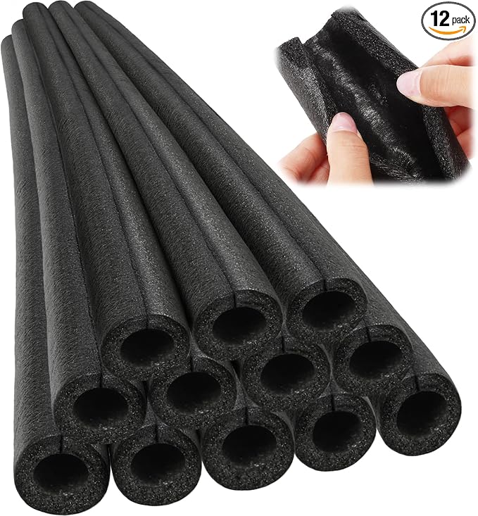 12 Pcs 3.3 Feet Foam Pipe Insulation Foam Tube Insulating Water Pipe Pool Swim by Amylove