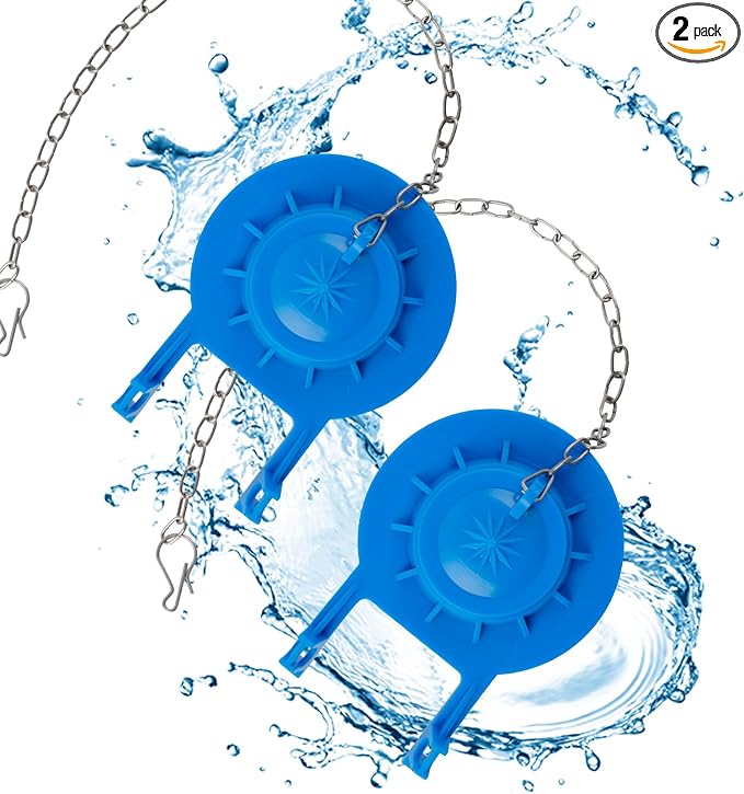 2 Pack Universal 2-Inch Toilet Flapper, Adjustable Metal Chain, Heavy Duty | by iFealClear
