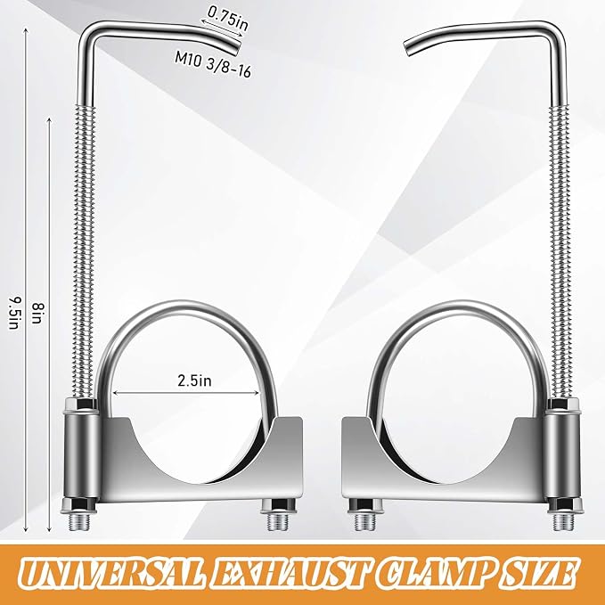 2 Pcs 2.5 Inch Universal Exhaust Clamp - Image 2