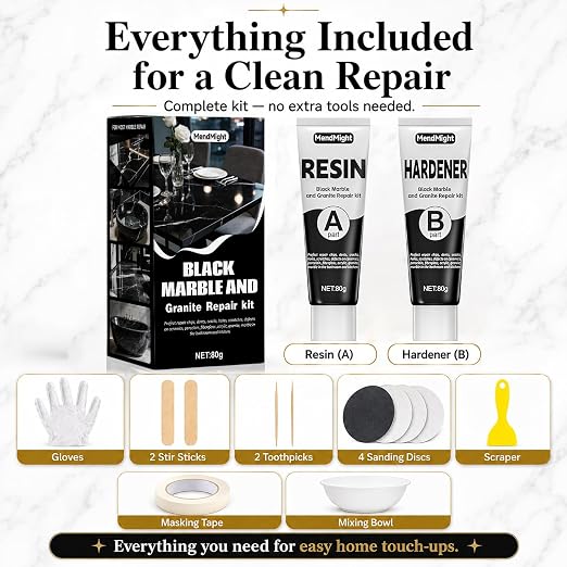 Black Tile Repair Kit for Landlords/DIYers: no Fading/Sands Easy in 1h | fixes - Image 6