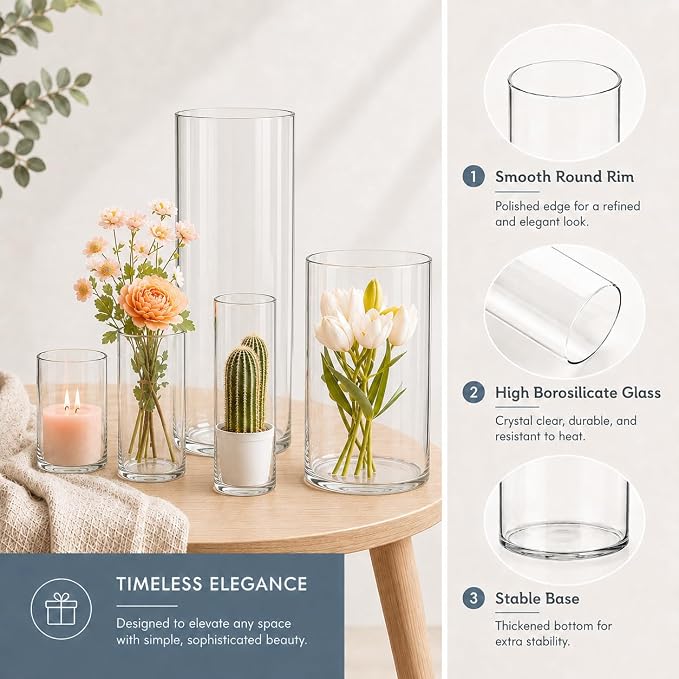 60pcs Glass Vase Cylinder Vases - Image 6