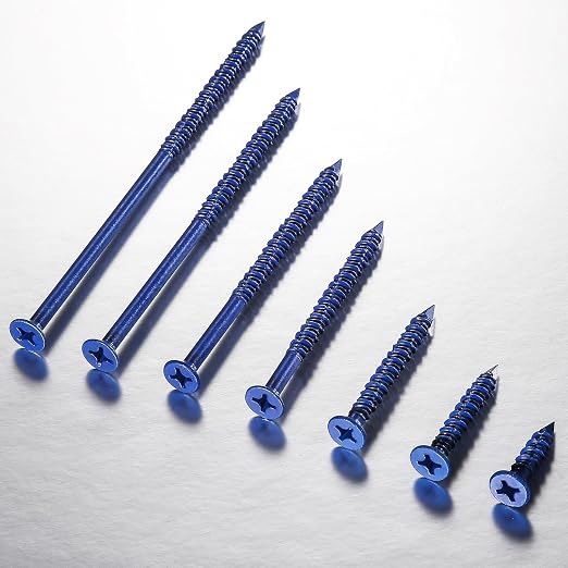 3/16''x3-1/4 Concrete Screw Anchor Blue Flat Head - Image 5