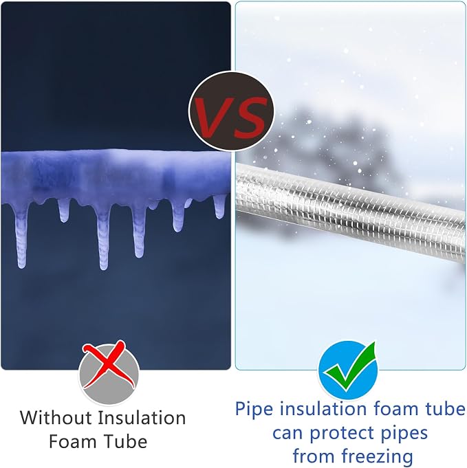 20 Pcs Pipe Insulation Foam Tube Self Adhesive Insulation Foam Wrap | 1.3Ft x - Image 5