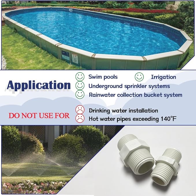 12PCS 1/2 Inch PVC Pipe Fittings Nipple G1/2 X G1/2 Male to Male Thread - Image 6