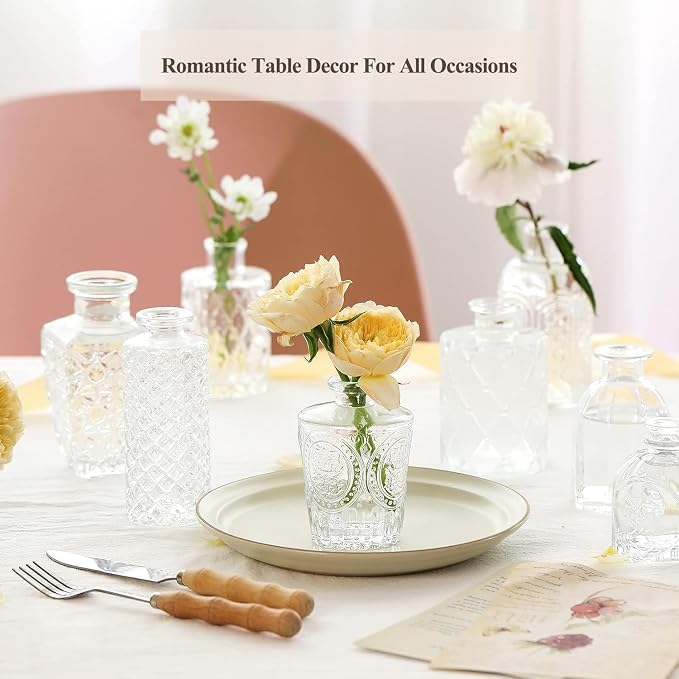 Clear Glass Bud Vase Set of 36 Pcs, Small Bud Vases in Bulk, Glass Crystal - Image 8