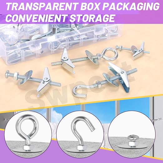 Swpeet 30 Set 3 Styles Toggle Bolts and Wing Nut Kit - Image 6