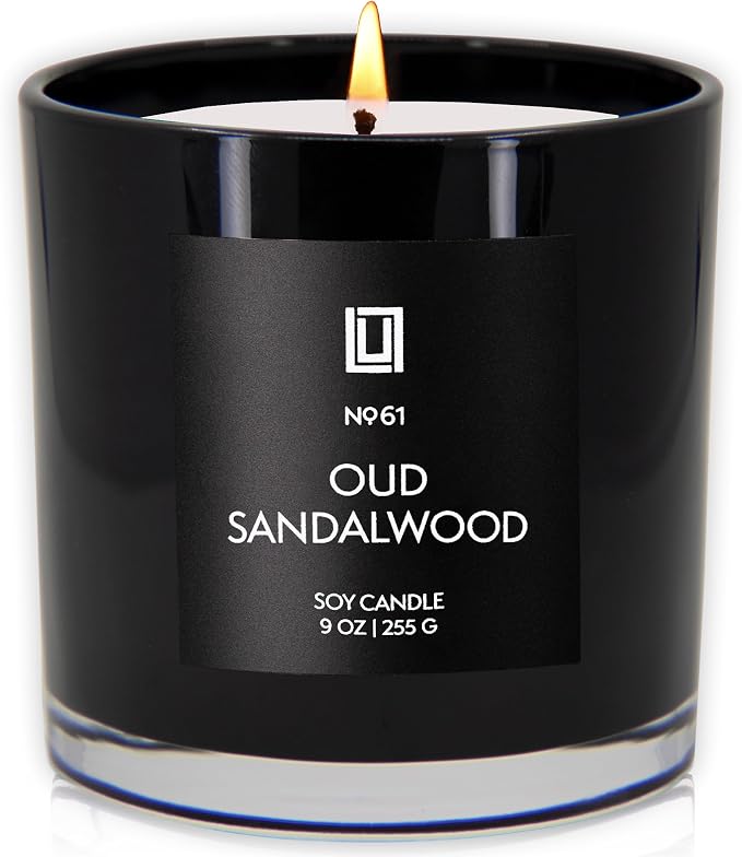 Lulu Candles Oud Sandalwood Scented Soy Jar Candle, 9 Oz. | Smells Smokey & - Image 2