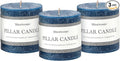 3x3 Inch Dark Blue Pillar Candles Set of 3 by MiraScents
