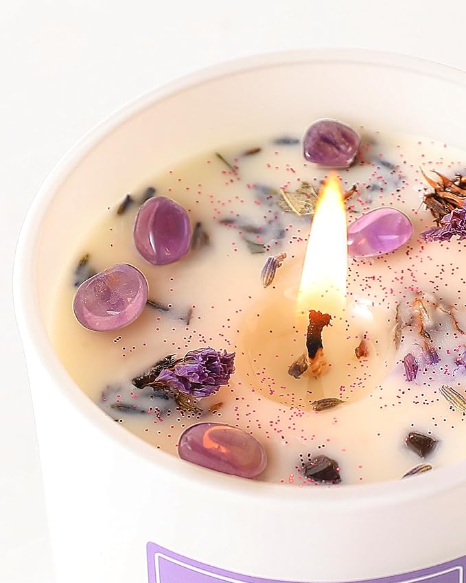AOOVOO Lavender Scented Candle Set 2 Pack - Image 3