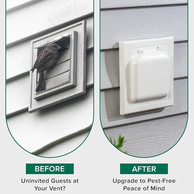 NO-PEST VENT Dual Door Dryer Vent Cover 4 Inch Outdoor, Made in USA, Highest - Image 7