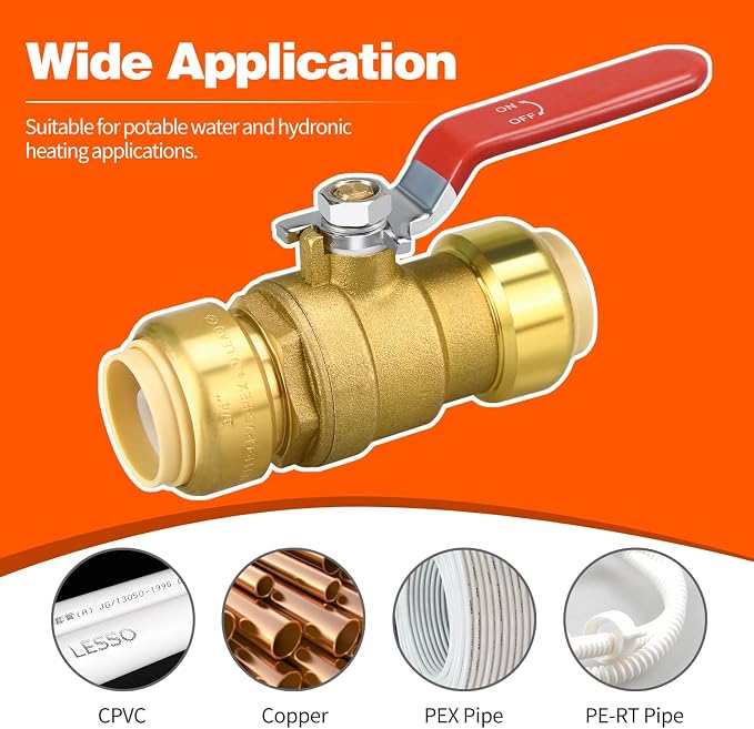 4pcs 3/4" Push Fit Ball Valve - Image 4