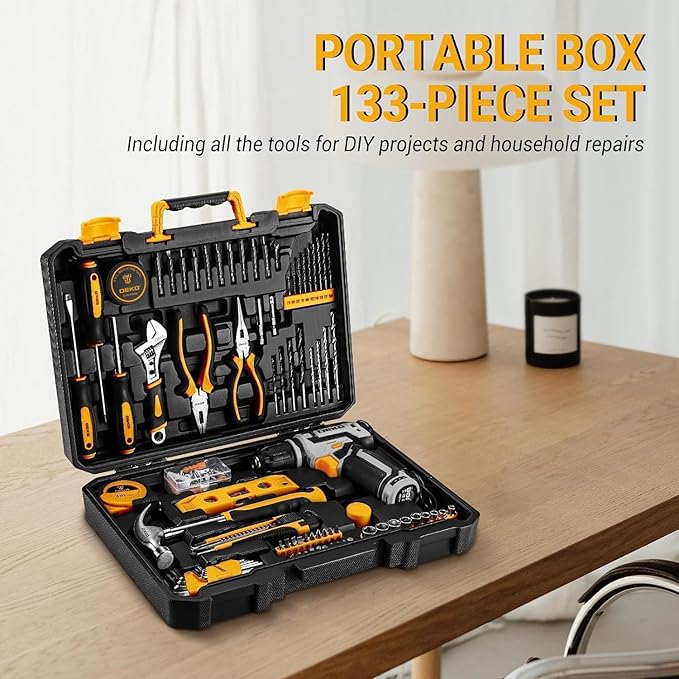 Power Drill Tool Set Kit: DEKOPRO Cordless Drill Tool Box - Image 4
