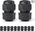 12 Pcs 3/8" NPT Cable Glands, IP68 Waterproof Nylon PA66 | Strain Relief Cord by EBILNVKE
