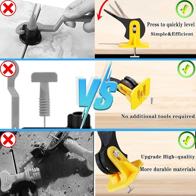 Tile Leveling System Kit 1/8 Tile Spacers Reusable 50pcs Leveler Tile Tools - Image 5
