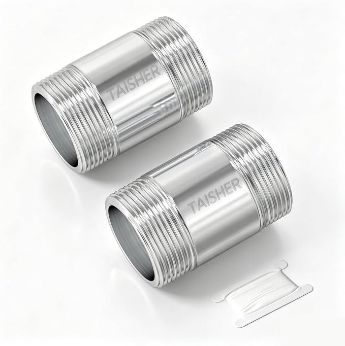 2pcs Thickened Nipple Cast Pipe 1" NPT Male by TAISHER