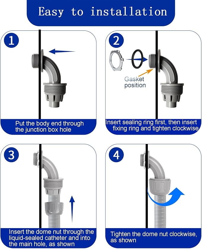 Yariwiz 1/2 PVC Electrical Conduit Fitting Plastic Liquid Tight Conduit - Image 6