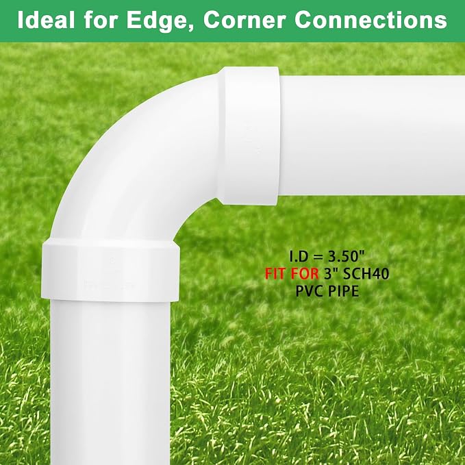 3" PVC DWV Sanitary 90-Degree Elbow White SCH40 3" PVC DWV 90° Elbow Pipe - Image 3