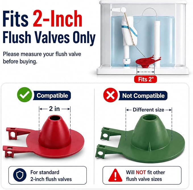 2-Inch Toilet Flapper Replacement Kit, Universal Flush Valve Flapper - Image 4
